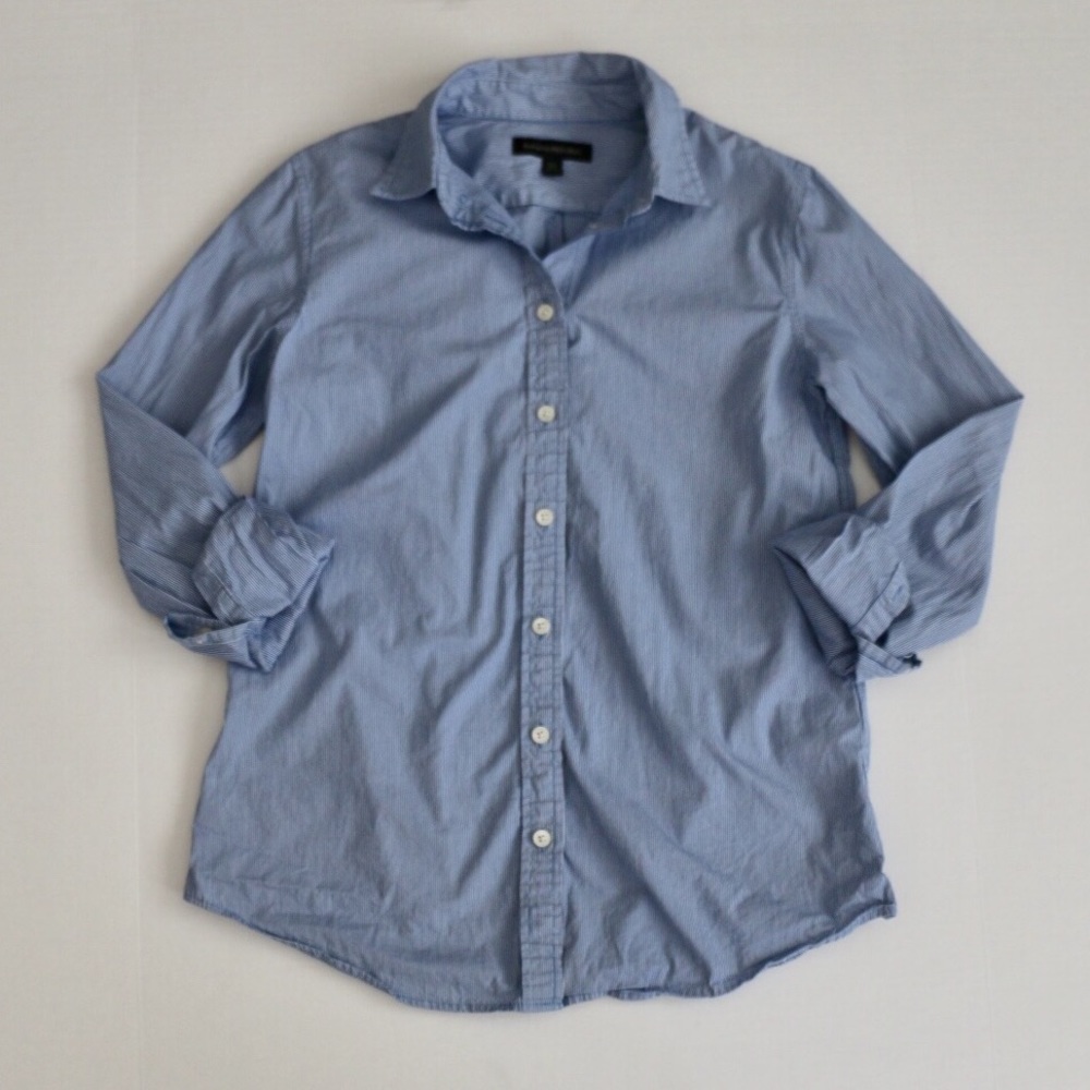 Banana Republic blue striped button down